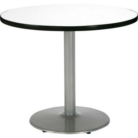 KFI 36" Round Restaurant Table, White T36RD-B1922-SL-CL